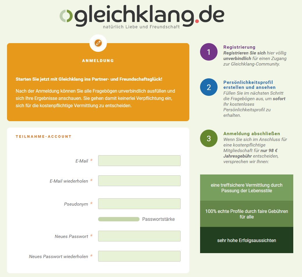 Gleichklang im Test 2020 - Gut? Seriös? Preis? - DatingFuchs